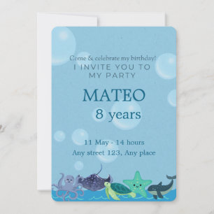 Invitación Under the Sea Birthday for Kids