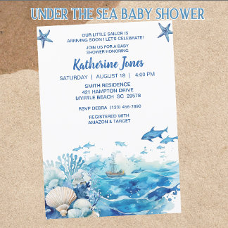 Invitación Under the Sea Boy Baby Shower