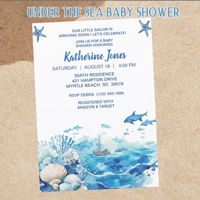 Invitación Under the Sea Boy Baby Shower (Subido por el creador)
