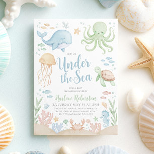 Invitación Under the Sea Boy Baby Shower
