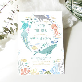 Invitación Under the Sea Boys 1er cumpleaños