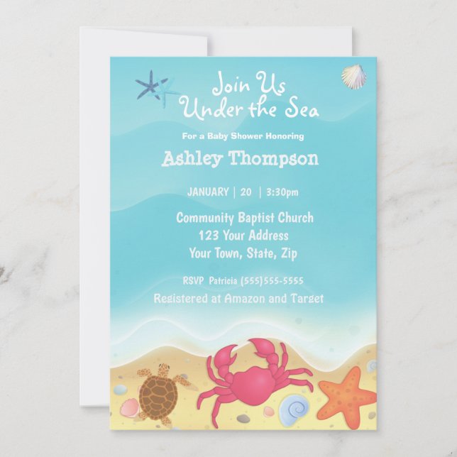 Invitación Under the Sea Boys Baby Shower Invitation (Anverso)
