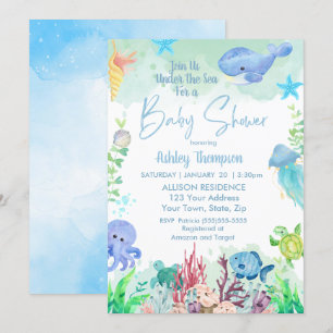 Invitación Under the Sea Boys Baby Shower Invitation