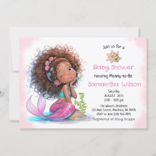 Invitación Under the Sea Chica Pequeña Sirenita Baby Shower