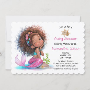 Invitación Under the Sea Chica Pequeña Sirenita Baby Shower