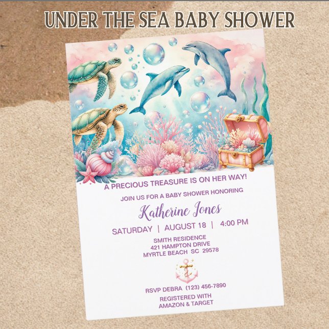 Invitación Under the Sea Chicas Baby Shower (Subido por el creador)