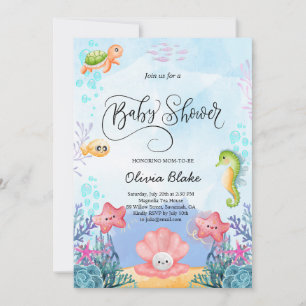 Invitación Under the Sea - Curte Ocean Baby Shower Invitation