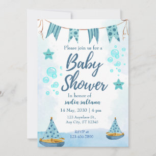 Invitación Under the Sea Joy: Ducha de bebé personalizada