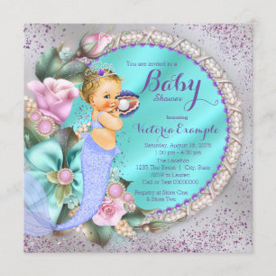Invitación Under the Sea Mermaid Baby Shower