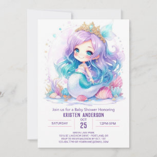 Invitación Under the Sea Mermaid Beauty Baby Shower