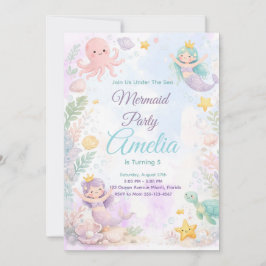 Invitación Under The Sea Mermaid Birthday Invitation