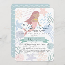 Invitación Under the Sea Mermaid Green Drive-by Baby Shower I