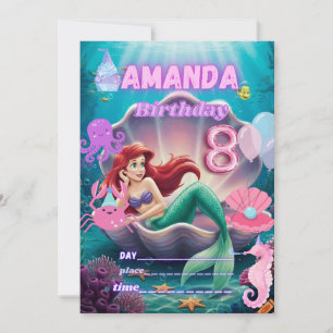 Invitación Under the sea Mermaid Invitation