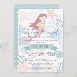 Invitación Under the Sea Mermaid Sea Green Baby Shower