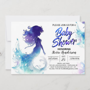 Invitación Under the Sea Mermaid Soiree Baby Shower
