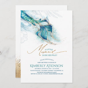 Invitación Under the Sea Mermaid Tail Baby Shower