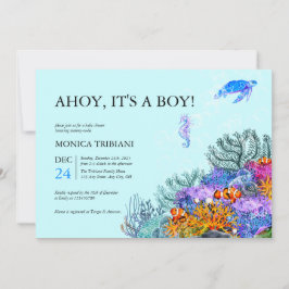 Invitación Under the Sea Nautical Boy Baby Shower Modern