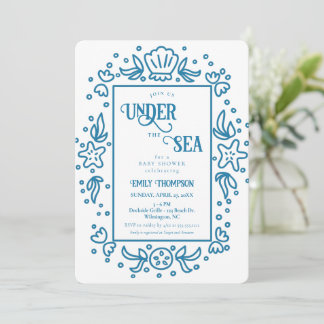 Invitación Under the Sea Nautical Ocean Boy Baby Shower