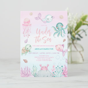 Invitación Under the Sea Ocean Animals Baby Shower