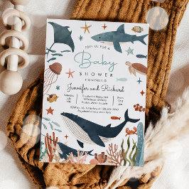 Invitación Under the Sea Ocean Animals Baby Shower