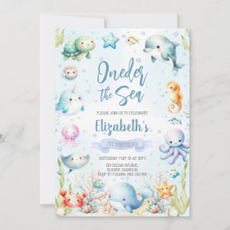 Invitación Under the Sea Ocean Animals Birthday Party