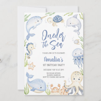 Invitación Under the Sea Ocean Animals Birthday Party