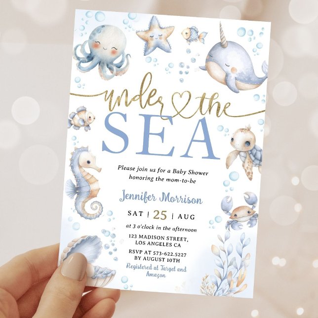 Invitación Under The Sea Ocean Animals Boy Baby Shower (Subido por el creador)