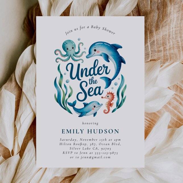 Invitación Under the Sea Ocean Baby Shower (Subido por el creador)