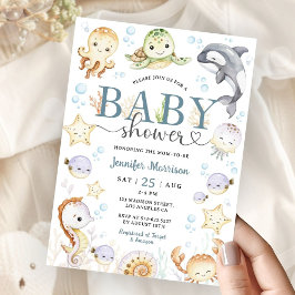 Invitación Under The Sea Ocean Baby Shower Gender Neutral 