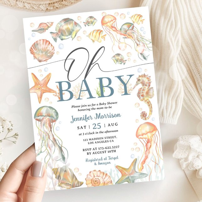 Invitación Under The Sea Ocean Baby Shower Gender Neutral (Subido por el creador)