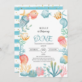 Invitación Under the Sea Ocean Watercolor Baby Shower