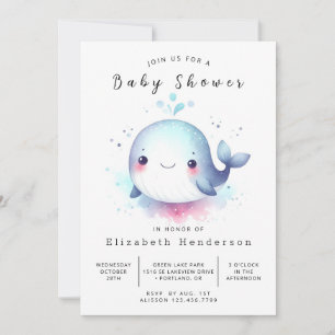 Invitación Under the Sea Online Whale Baby Shower