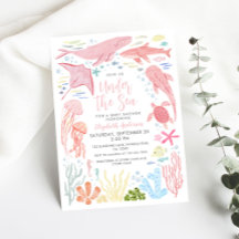 Under the Sea Pink Sea Aniamls Baby Shower