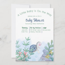Invitación Under the Sea Turtle Baby Shower