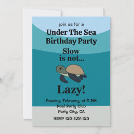 Invitación Under The Sea Turtle Funny Birthday Party