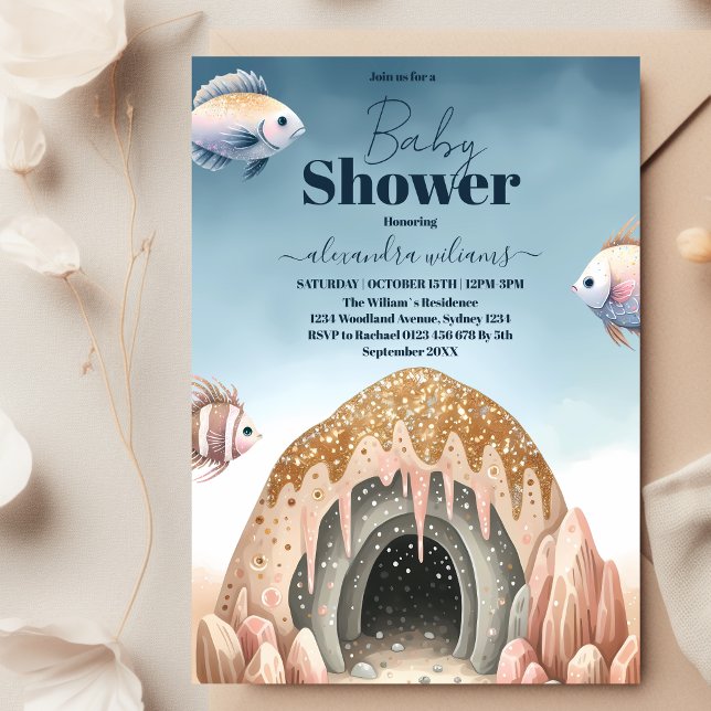 Invitación Under the Sea Watercolor Baby Shower (Subido por el creador)