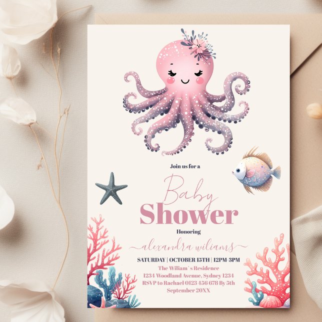 Invitación Under the Sea Watercolor Baby Shower (Subido por el creador)