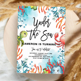 Invitación Under the Sea Watercolor Kids Birthday