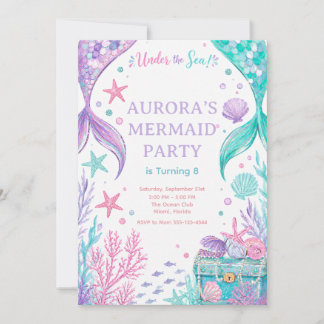 Invitación Under The Sea Watercolor Party Invite