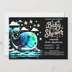 Invitación Under the Sea Whale Waves Boy Baby Shower