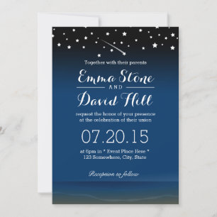 Invitación Under the Stars Beach Wedding