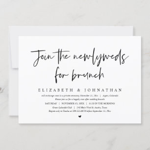 Invitación Únete A Los Recién Matrimonios Para Boda Elopement