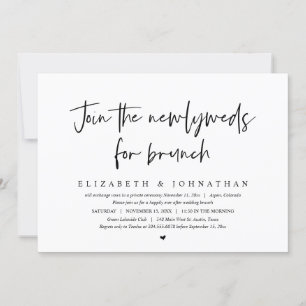Invitación Únete A Los Recién Matrimonios Para Boda Elopement