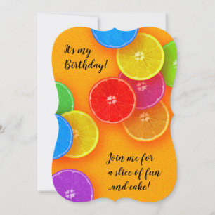 Invitación Únete a mí para una rebanada de diversión y pastel