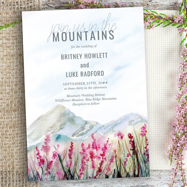 Invitación Únete a nosotros en el Boda Mountain Meadow Waterc (Subido por el creador)