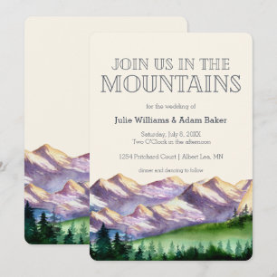 Invitación Únete a Nosotros en las Montañas Boda Rústica