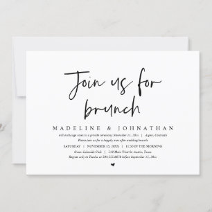 Invitación Únete A Nosotros Para Brunch, Boda Fiesta De Elope