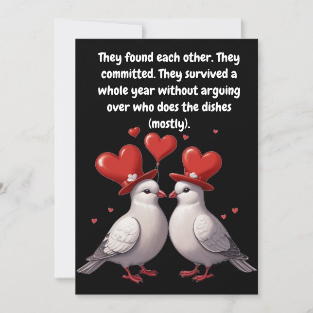 Invitación Únete a nosotros para celebrar un año de amor (Anverso)