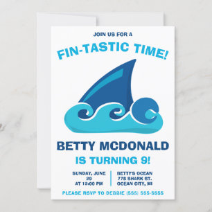 Invitación ¡Únete a nosotros para el Fin-Tastic Time! Cumplea
