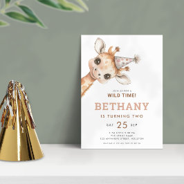 Invitación Únete a nosotros para la jirafa del segundo cumple